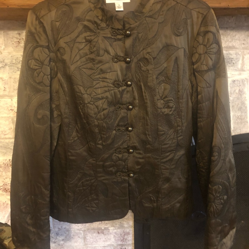 Elegant Brown Embroidered Jacket